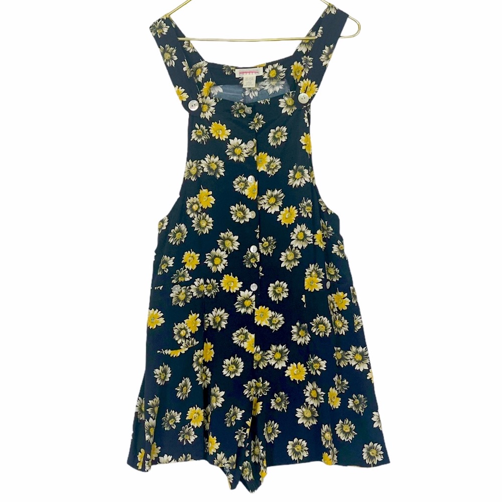 VINTAGE 90s Overall Daisy Print Rayon Express